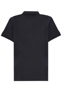 BOSS men’s polo blue featuring a black short-sleeved design with a classic collar and neatly stitched seams