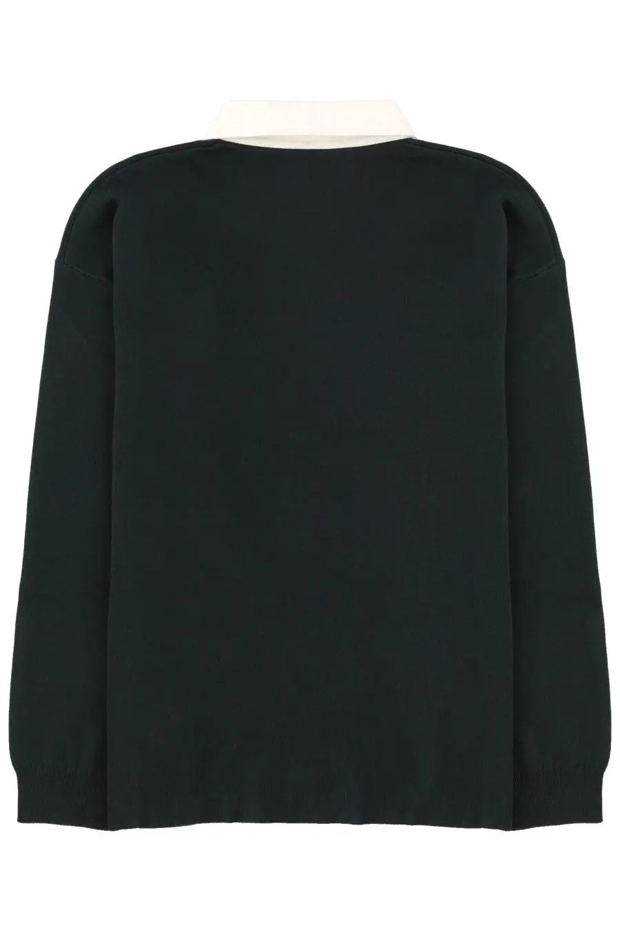Boss men’s polo cenito green black long-sleeved sweater with contrasting white collar for casual wear