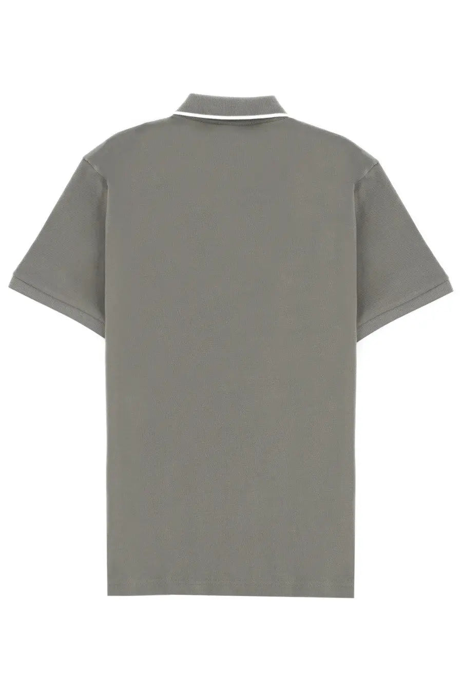 Boss men’s grey polo shirt with short sleeves and white collar made of soft breathable fabric for casual wear