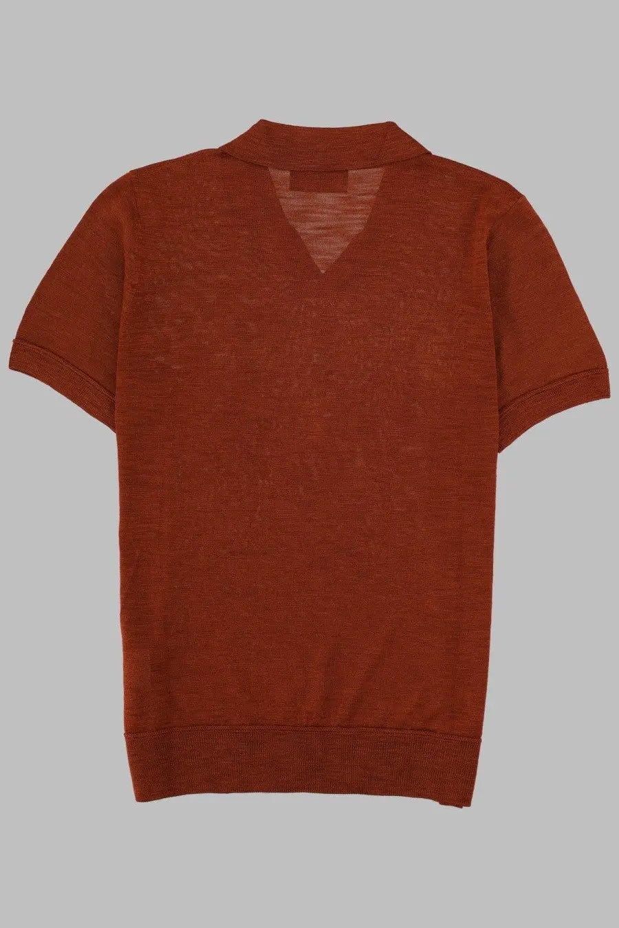 Boss men’s polo naden in seta brown rust-colored short-sleeved fine-knit shirt with ribbed collar and hem