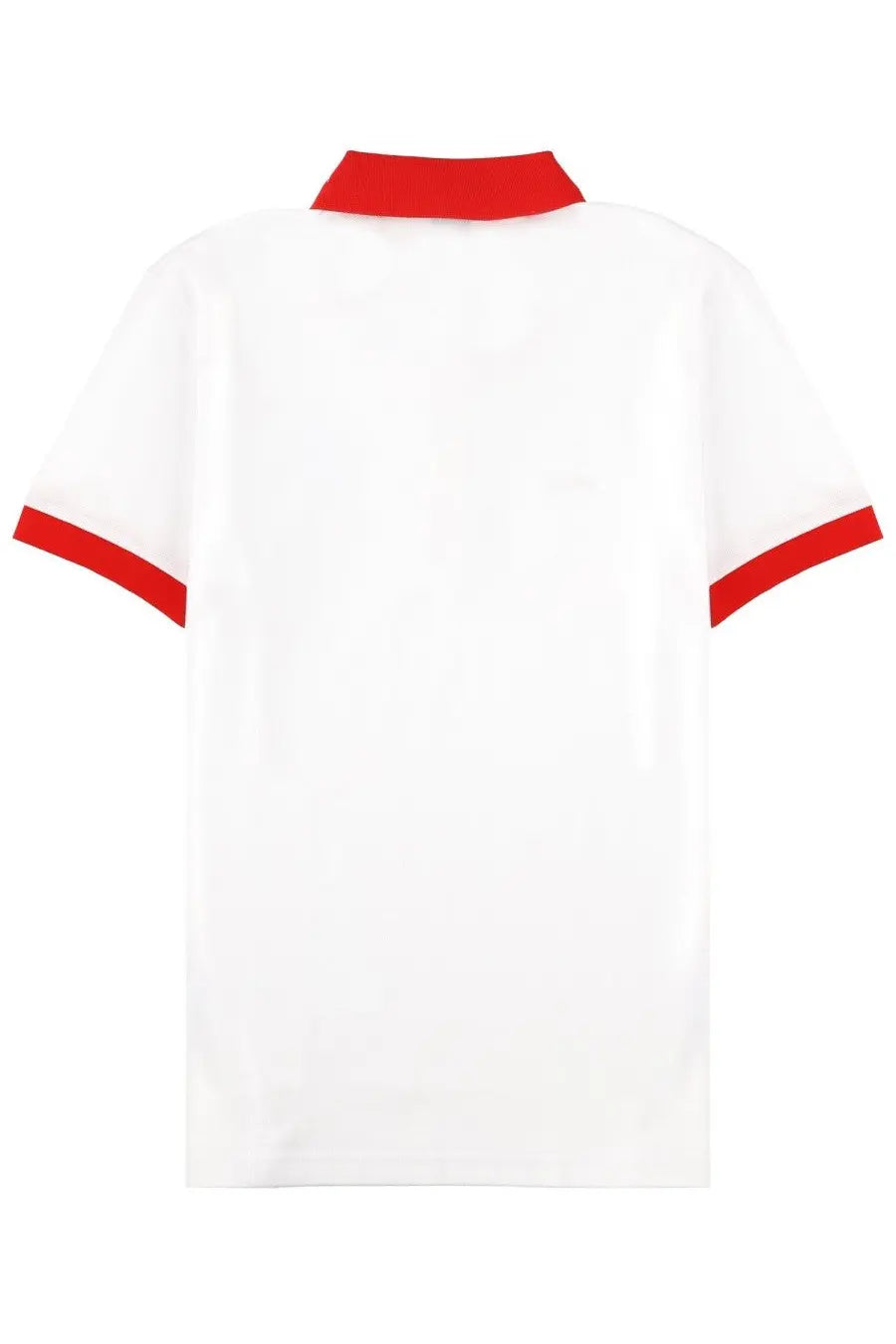 Boss men’s polo paddy white white shirt with red collar and sleeve cuffs ideal for casual wear