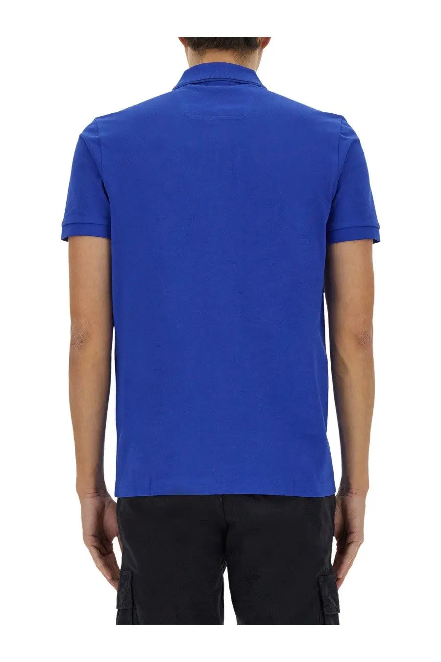 Boss men’s polo paule blue vibrant royal blue short-sleeved cotton polo shirt with classic collar and stitched seams