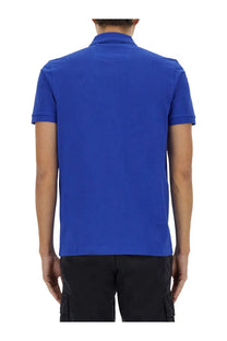 Boss men’s polo paule blue vibrant royal blue short-sleeved cotton polo shirt with classic collar and stitched seams