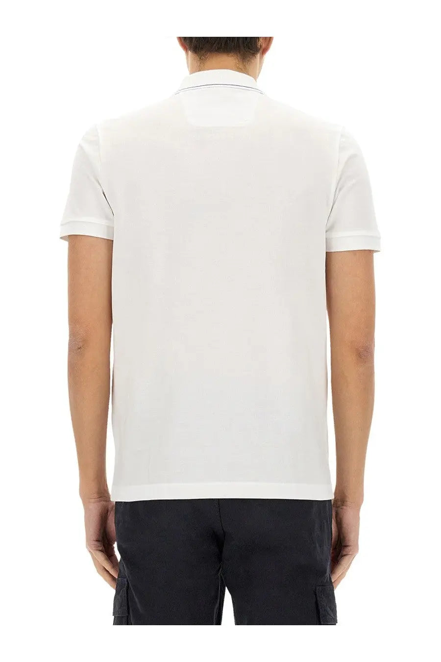 BOSS men’s Polo Paule white short-sleeved polo shirt with classic collar and neatly stitched hem
