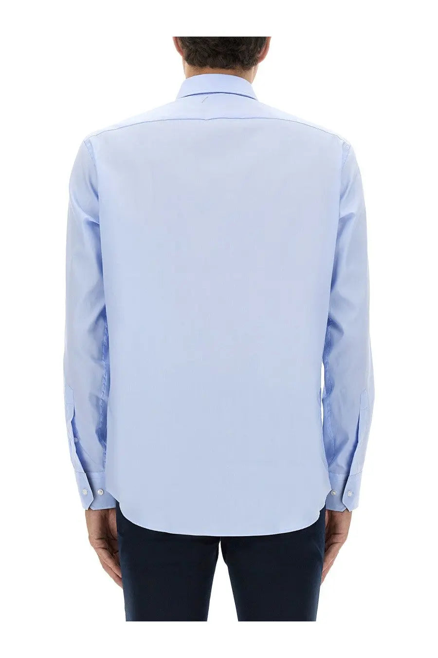 BOSS men’s poplin shirt blue long-sleeved light blue dress shirt with classic collar and buttoned cuffs