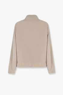 Boss men’s reversible bomber beige lightweight jacket with stand-up collar and elastic cuffs