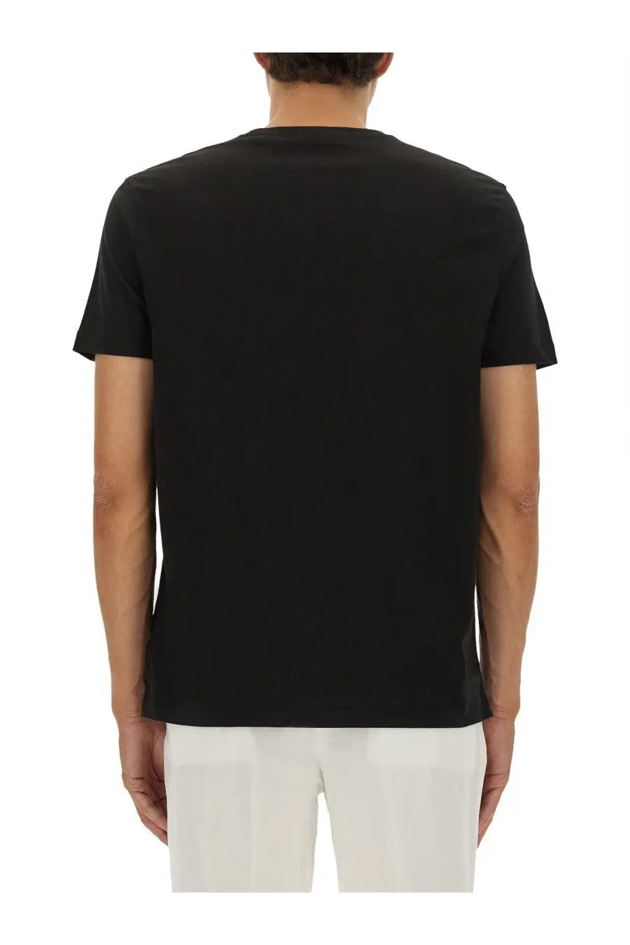 Boss men’s black short-sleeved crew neck shirt made of soft cotton perfect for casual wear