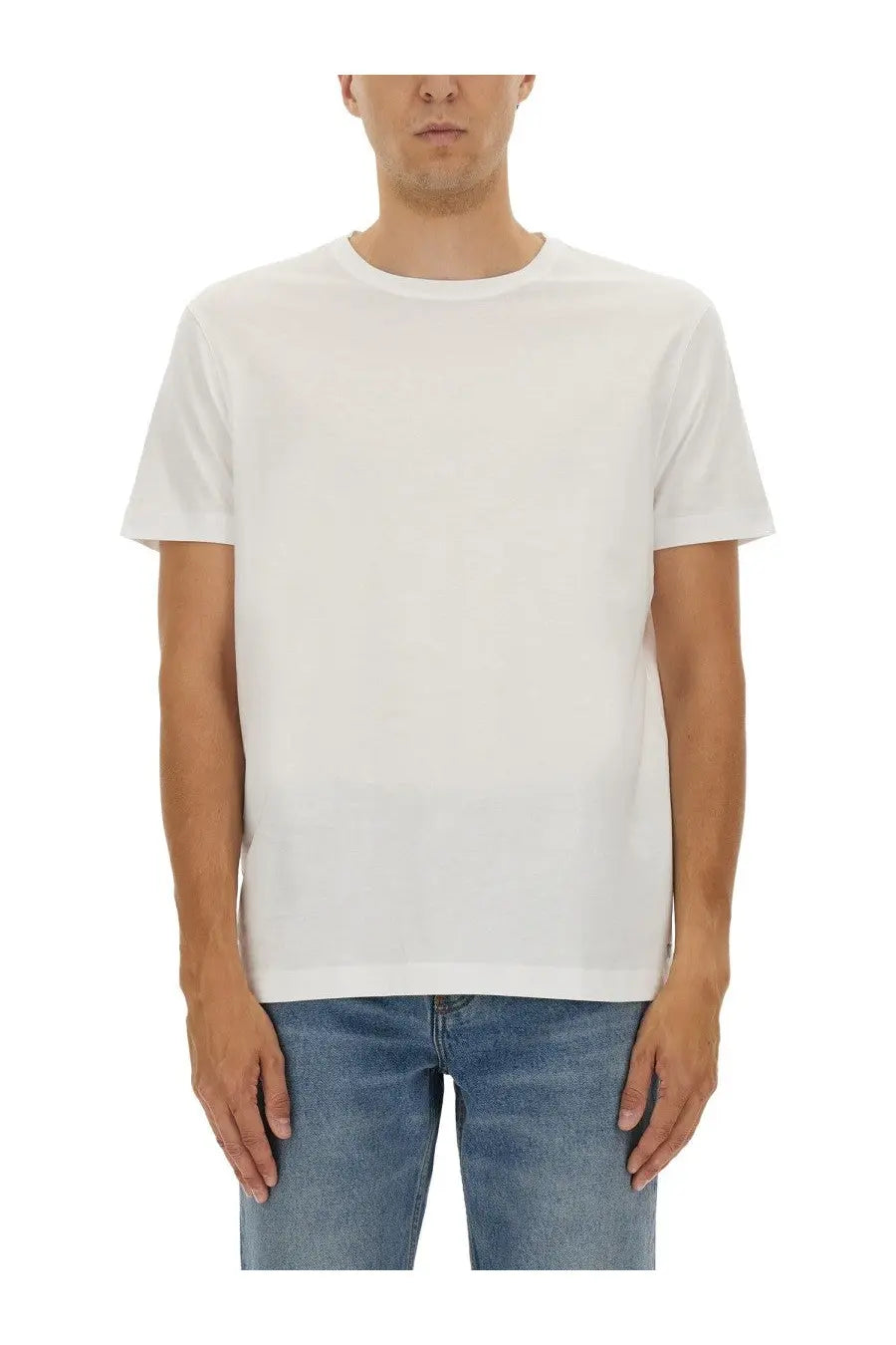 Boss men’s white cotton crew-neck t-shirt with short sleeves from the Beckham collection