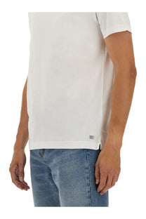 BOSS men’s white short-sleeved t-shirt with subtle logo on lower right side perfect for casual wear