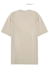 Beige oversized cotton t-shirt with relaxed fit and crew neckline from BOSS men’s shirt collection