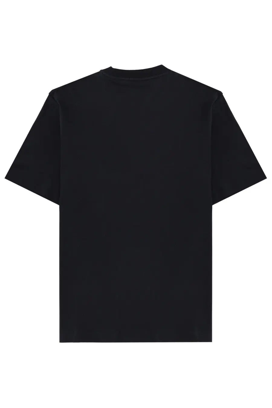 Black short-sleeved crew neck t-shirt by boss made from soft cotton for casual and comfortable wear