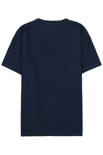 BOSS men’s dark navy blue short-sleeved cotton t-shirt with classic crew neck for casual wear