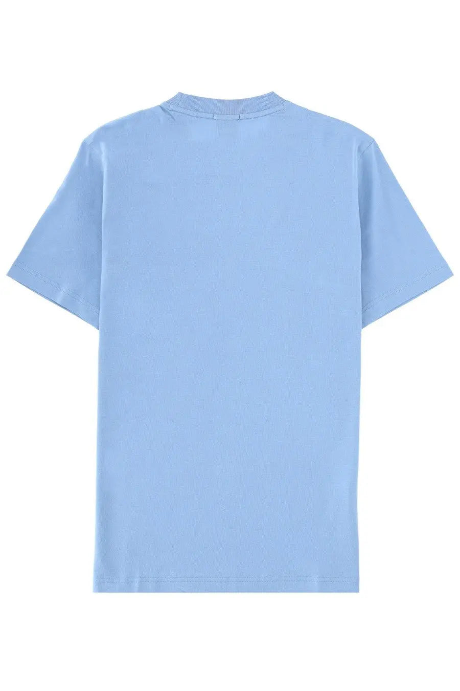 Boss men’s shirt blue light blue plain cotton t-shirt with crew neck and short sleeves
