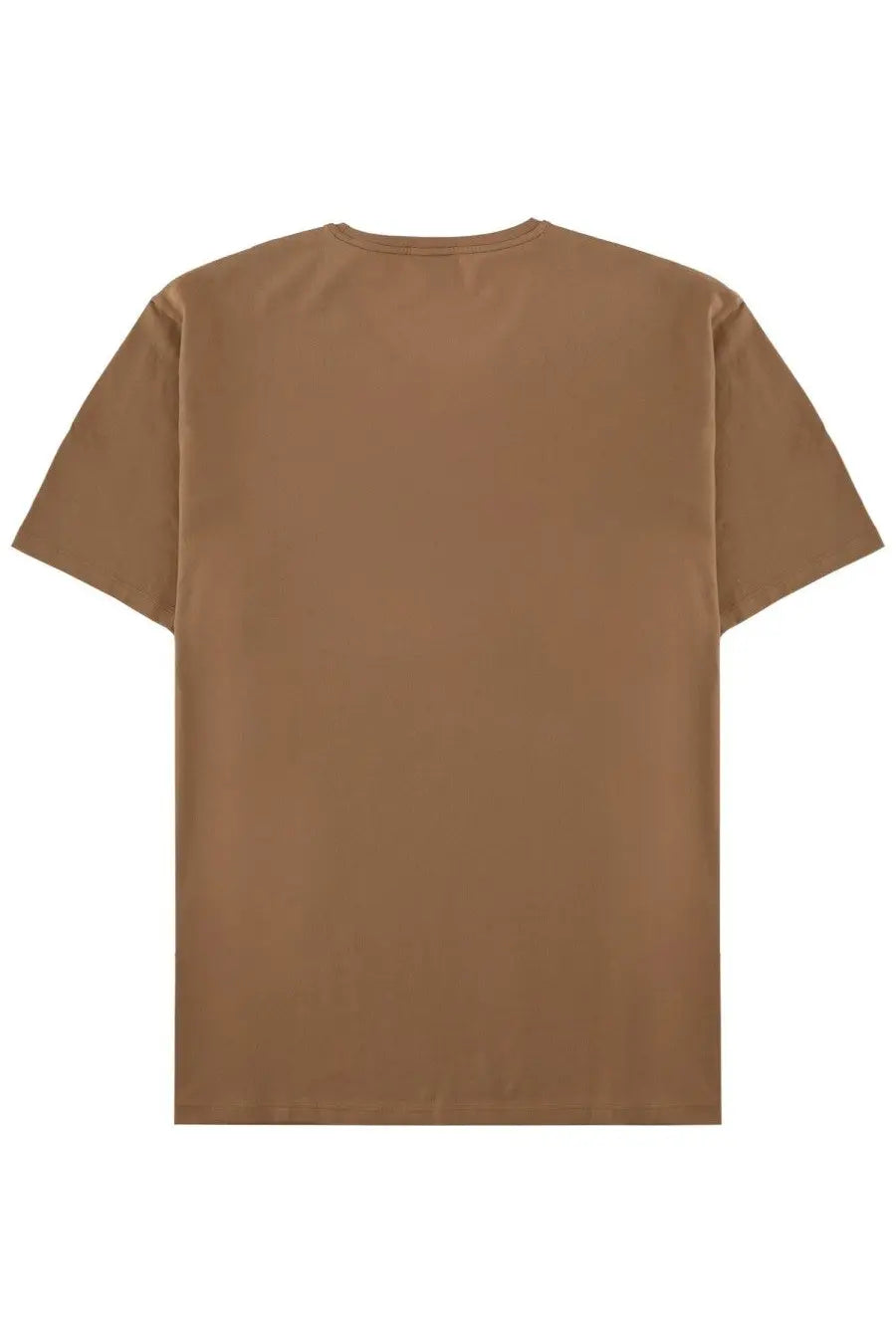 Boss men’s shirt brown plain tan cotton t-shirt with simple crew neck and short sleeves