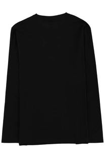 BOSS men’s black long-sleeved crew neck shirt in a comfortable cotton blend for casual and formal wear