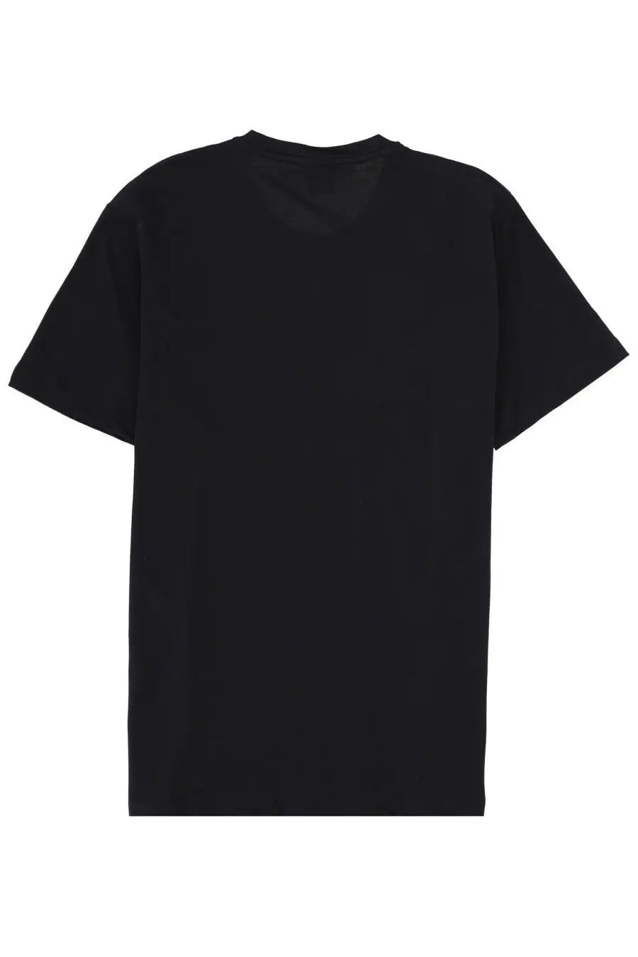 Black cotton t-shirt by BOSS with a simple crew neck and short sleeves for men in black color