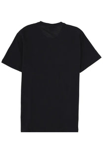 Black cotton t-shirt by BOSS with a simple crew neck and short sleeves for men in black color