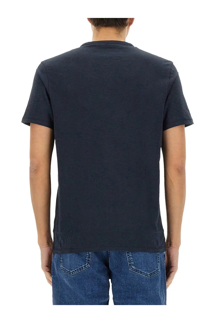 Boss men’s dark navy blue short-sleeved cotton t-shirt with classic crew neck for casual wear
