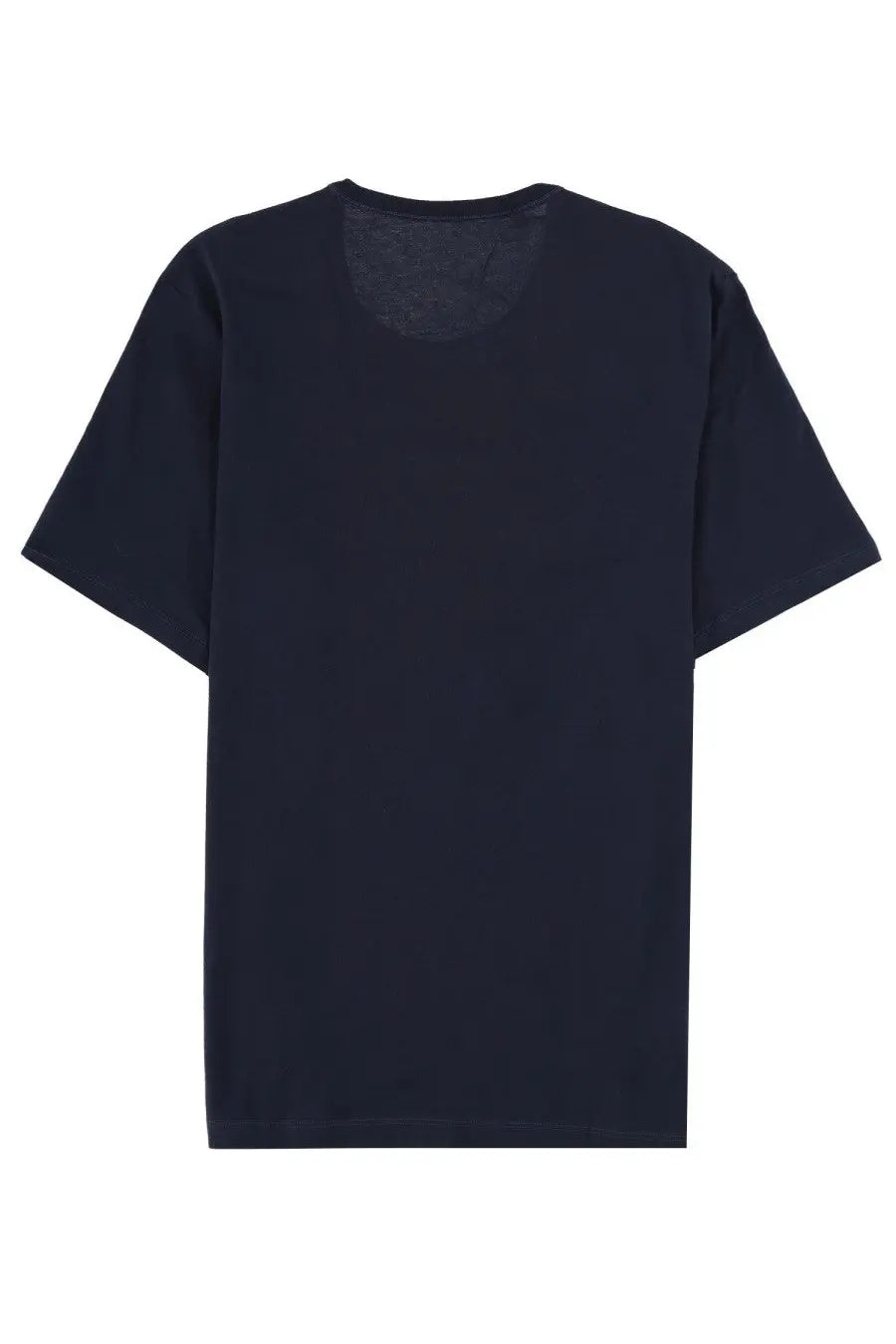 BOSS men’s dark navy blue short-sleeved shirt with crew neck and subtle texture at the back neckline