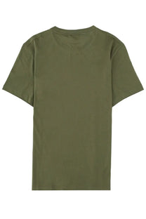 BOSS men’s olive green short-sleeved crew neck t-shirt made of soft cotton fabric perfect for casual wear