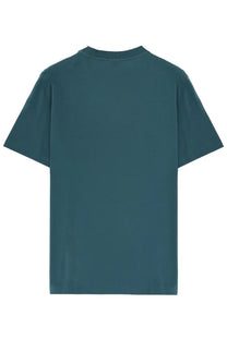 Boss men’s shirt green dark teal oversized cotton t-shirt with classic crew neck and short sleeves