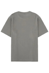 Boss men green shirt made of gray cotton with a relaxed fit and simple crew neckline in minimalist style