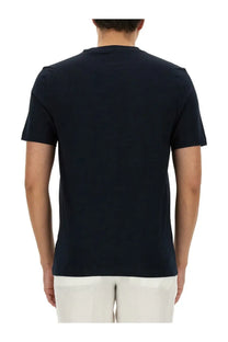 Boss men’s short-sleeved crew neck t-shirt in dark navy blue perfect for casual wear and premium comfort