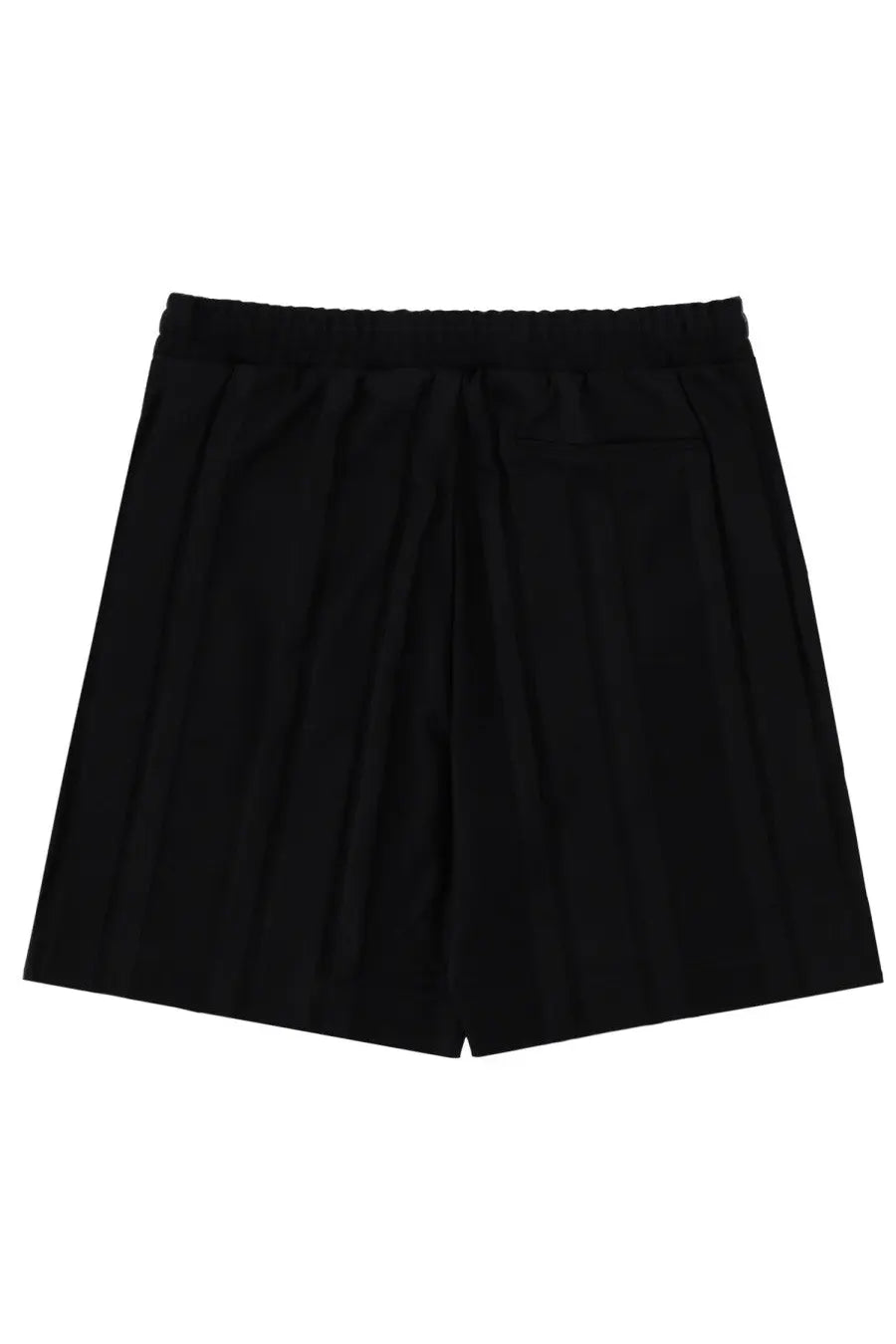Boss men’s shorts lux Huxley black pleated shorts with elastic waistband and single front pocket in black fabric
