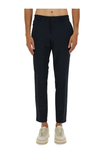 BOSS men’s slim fit dark navy wool blend tailored trousers with a clean straight leg cut
