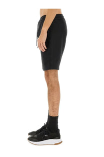 BOSS men’s sweat short black drawstring Bermuda with sleek modern cut and subtle side seam detailing