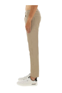 BOSS men’s twill beige chino trousers with slim fit and subtle stitching details