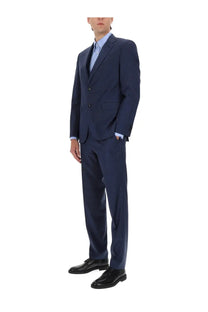 Navy blue wool two-button front suit with notched lapels from BOSS men’s two piece dress Jeckson Blue collection