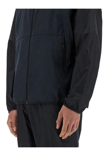 Boss men’s two piece jumpsuit traier black featuring a black nylon jacket with subtle seam detailing and front zipper closure