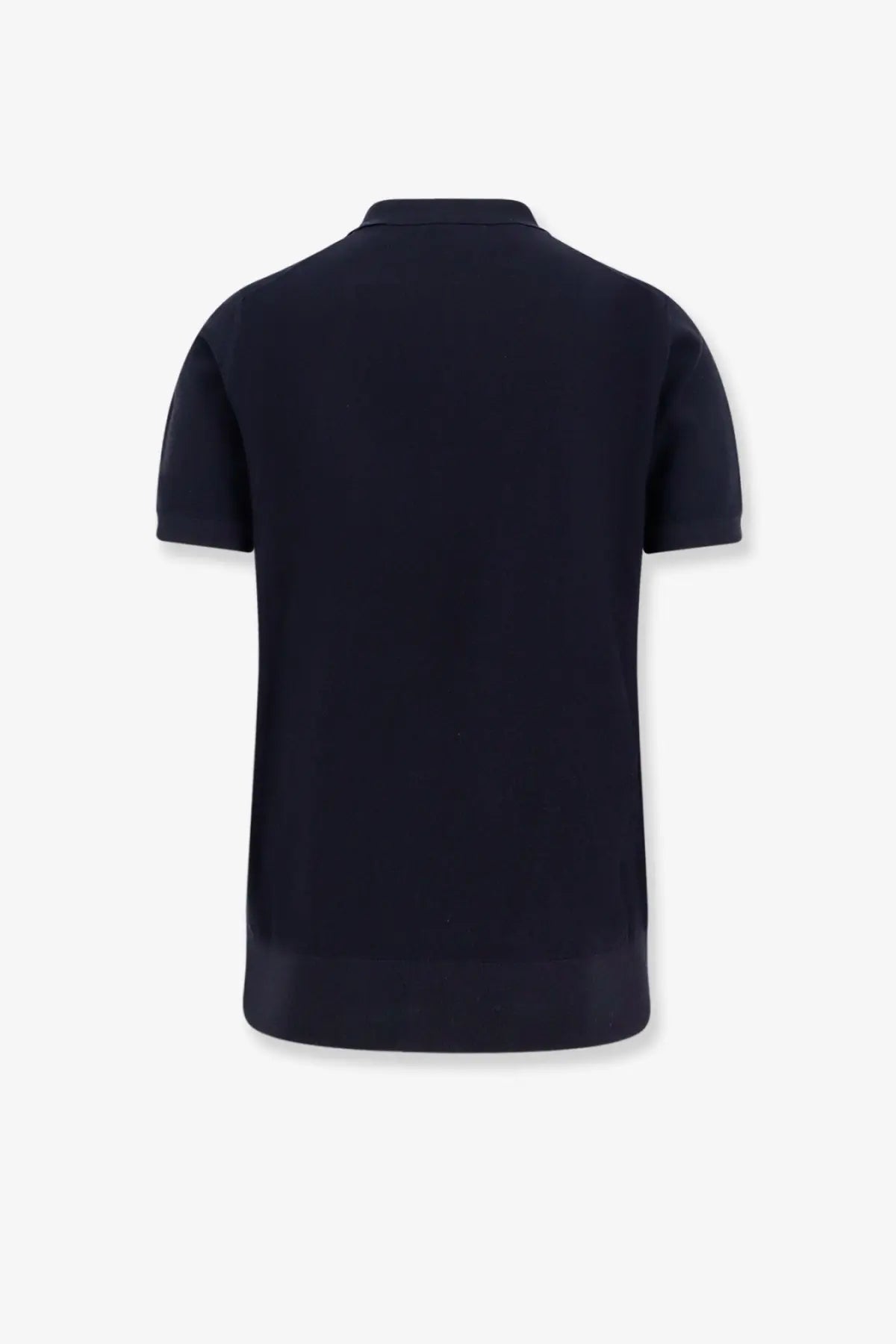Navy blue short-sleeved BOSS men’s polo shirt made of virgin wool for premium casual wear