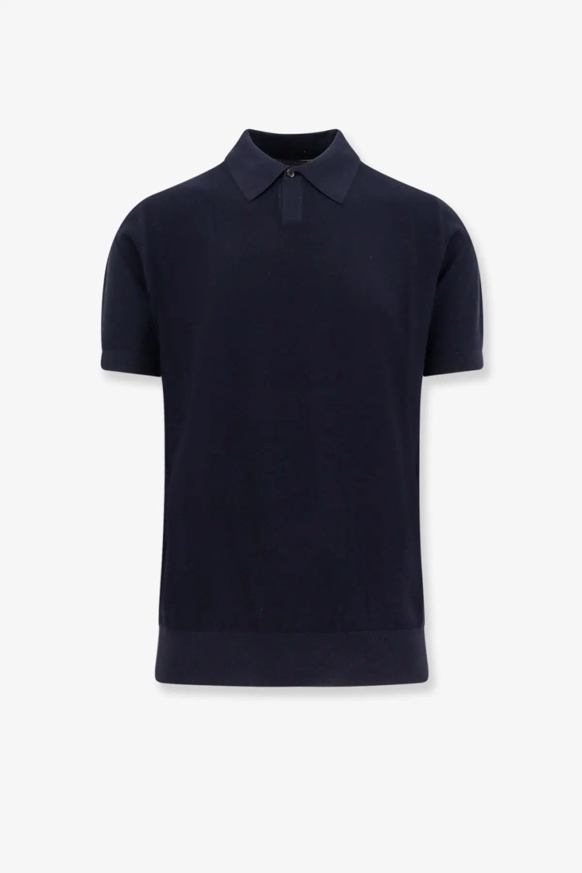 Boss men’s virgin wool polo shirt blue with short sleeves classic collar and ribbed trim at cuffs and hem