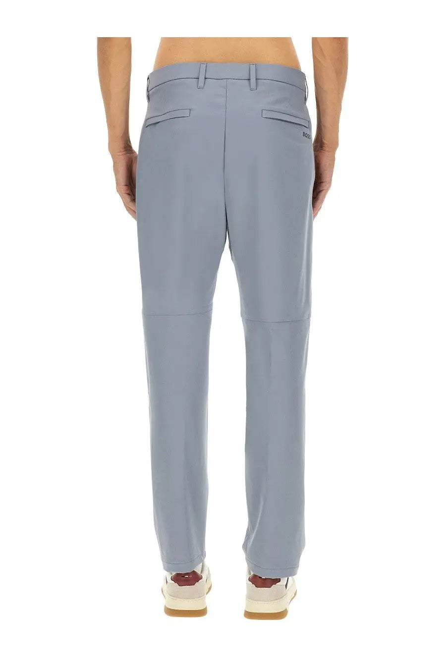 B boss men’s light blue dress pants with sleek tailored fit and subtle stitching details