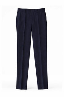 Navy blue tailored BOSS men’s wool pants with pleats and classic design for formal or business wear