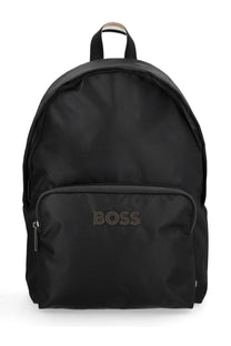 Boss men’s zaino catch black backpack with sleek minimalist design and subtle embossed logo on front pocket