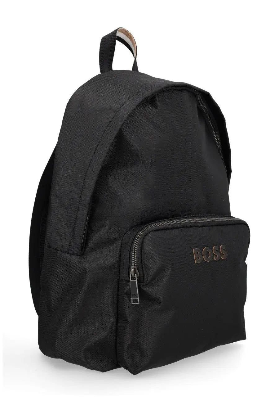 BOSS men’s zaino catch black backpack with sleek minimalist design and subtle metallic logo on front pocket