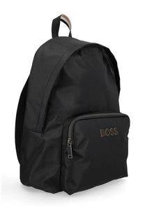 BOSS men’s zaino catch black backpack with sleek minimalist design and subtle metallic logo on front pocket