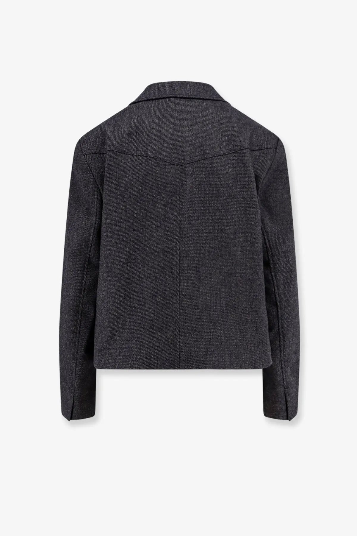 Boss women’s jafleni double breasted dark gray wool blend blazer with classic collar and structured shoulders