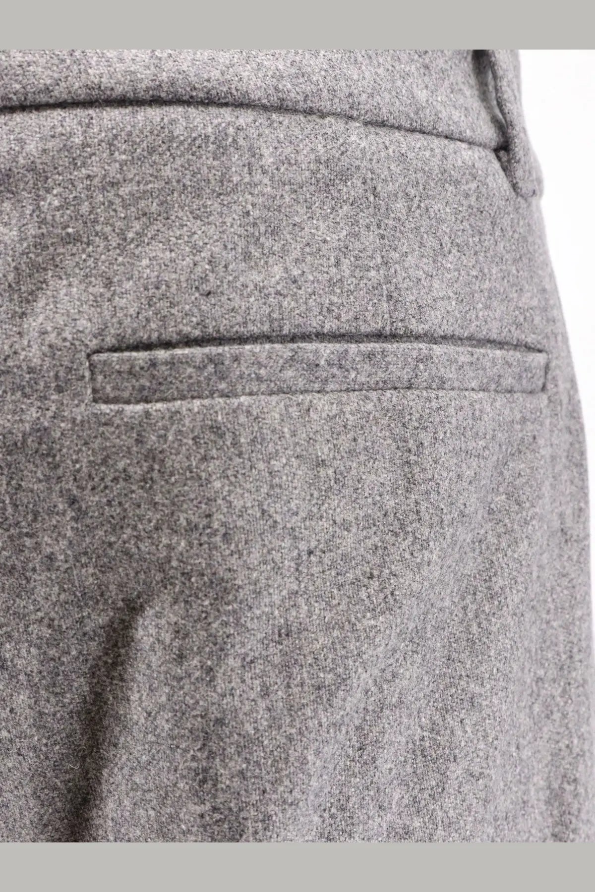 BOSS women’s melange wool blend grey trousers with subtle textured weave and neatly stitched front pocket