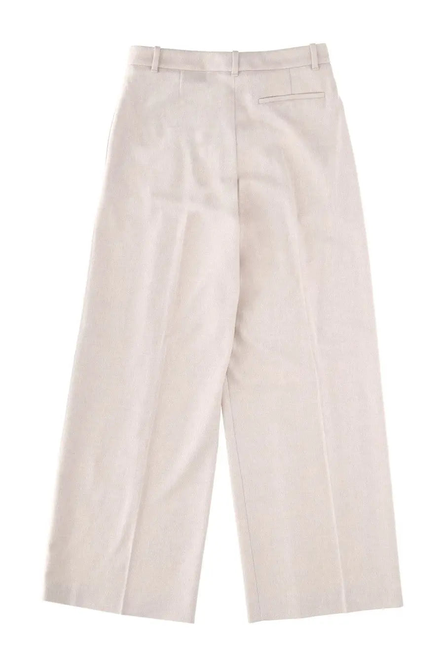 Cream-colored tailored wide-leg trousers with subtle back pleats from boss womens pants tiana white collection