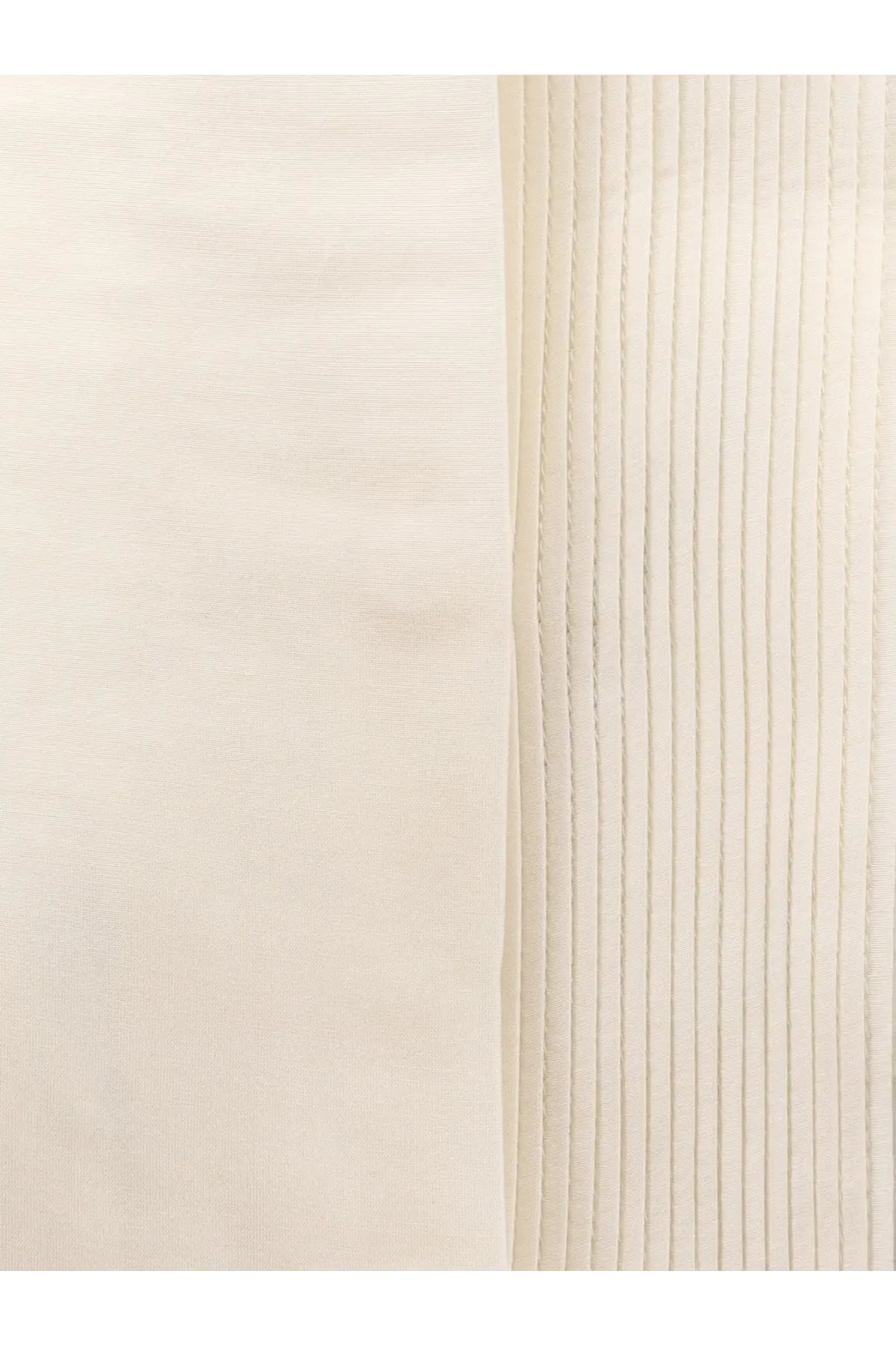 Cream-colored pleated silk and wool fabric with vertical ridges from boss women’s white shirt
