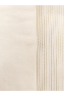 Cream-colored pleated silk and wool fabric with vertical ridges from boss women’s white shirt
