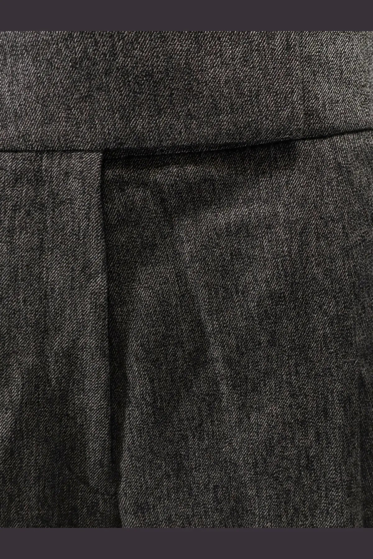 Dark gray textured wool blend trousers with subtle herringbone weave from BOSS women’s Telda collection