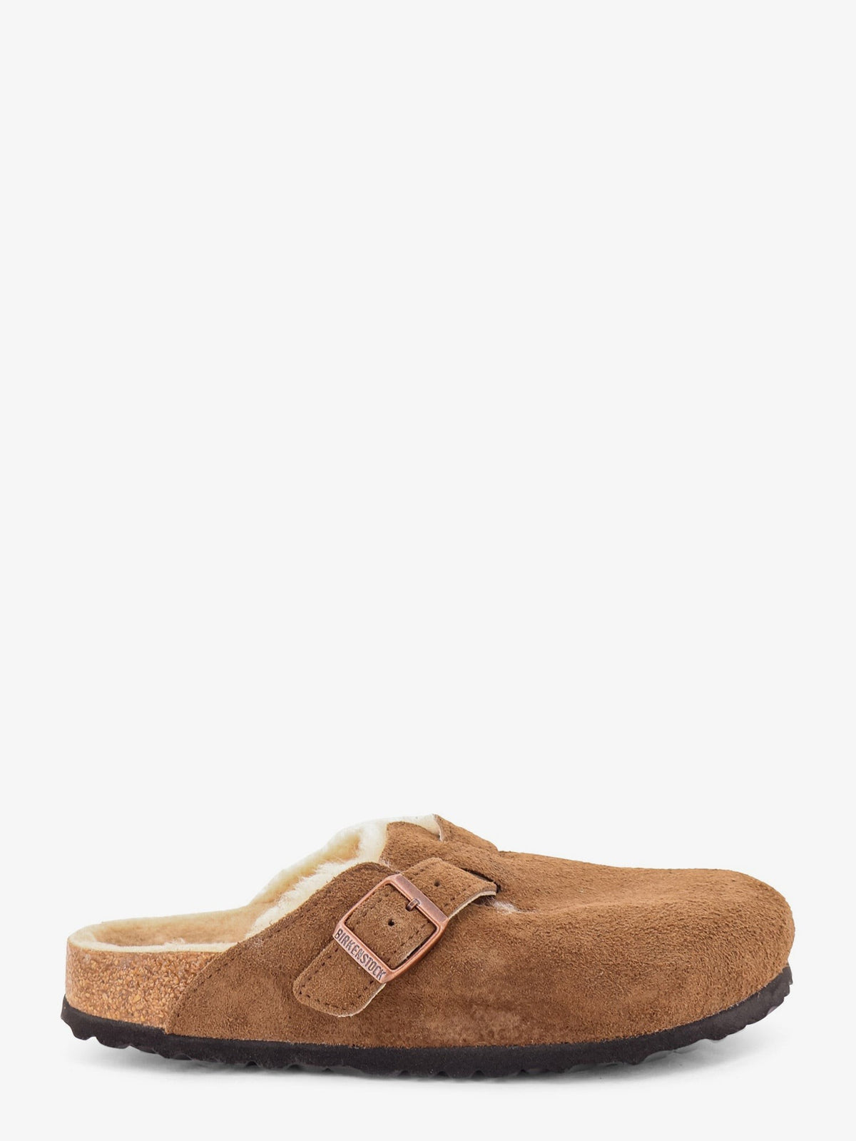 Birkenstock Unisex Boston VL Shearling Suede Clog Darktea