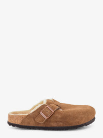 Birkenstock Unisex Boston VL Shearling Suede Clog Darktea