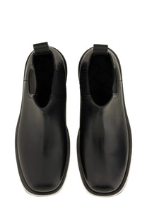 Bottega Veneta men’s chelsea boot Torino black in black patent leather with chunky sole and elastic side gussets