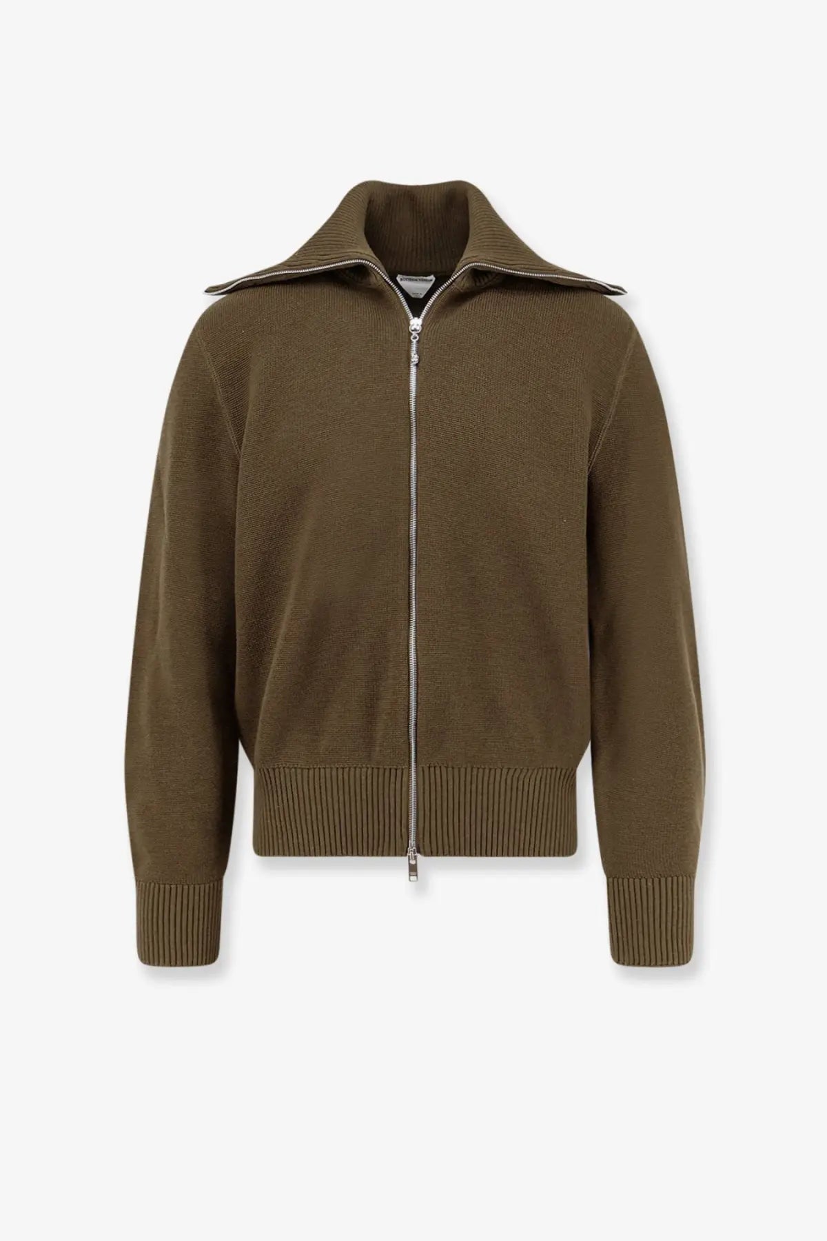 Bottega Veneta Men's Wool and Cotton Cardigan Darkmoss